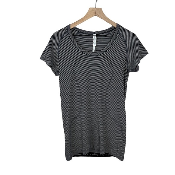 Lululemon Swiftly Tech Short Sleeve Tee Hyper Stripe Black - Picture 1 of 4